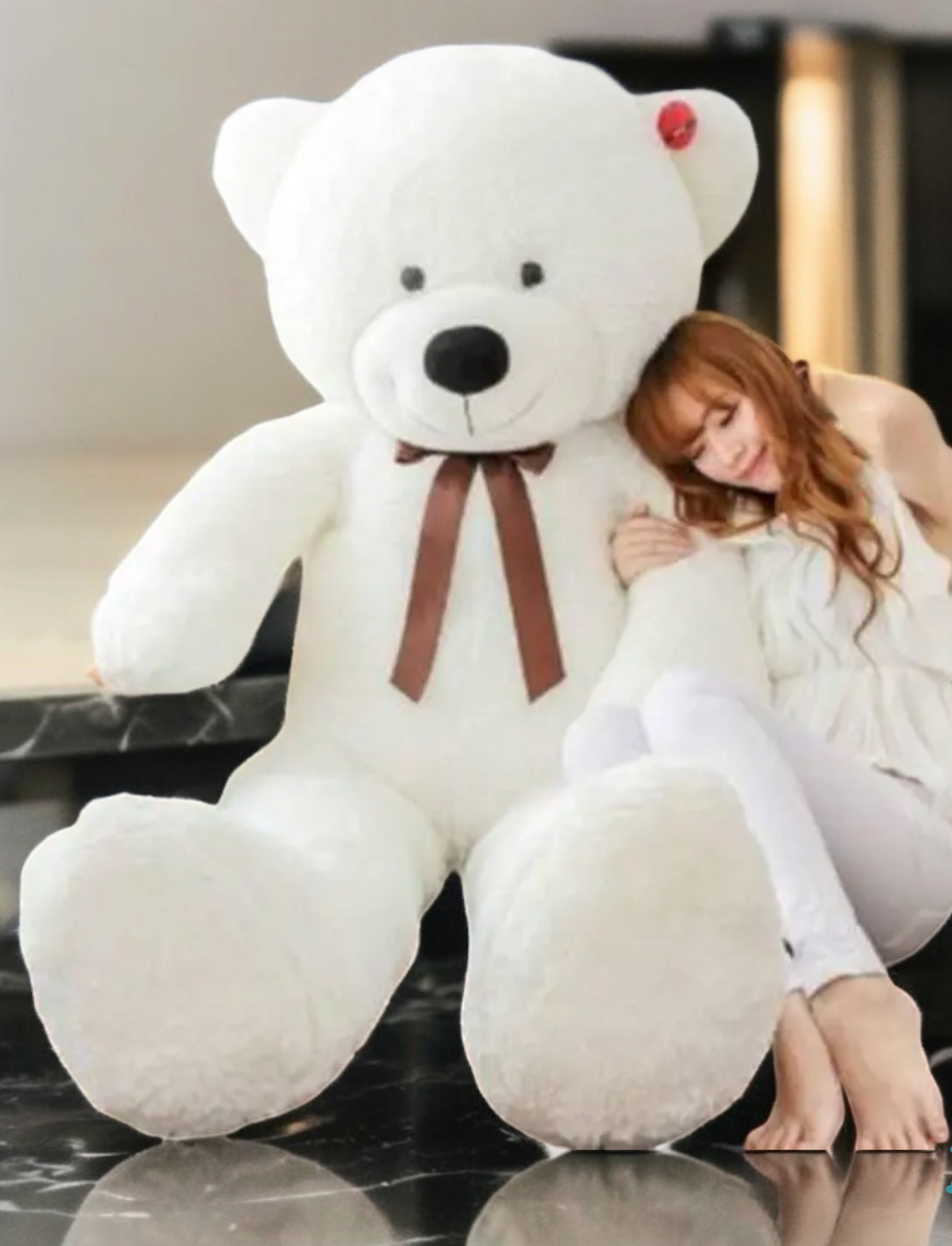 Huge Teddy Bear In White Colour 6 Feet A Big Size Bear