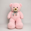 Charming 3.5ft Pink Teddy Bear with a Colorful Floral Bow – Soft and Huggable