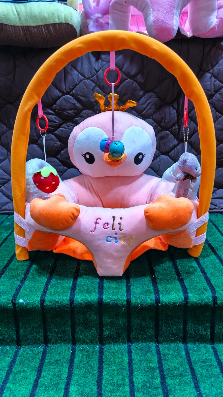 Animal Rattle - Green Baby Floor Seat Peach - Lahore Toy Box