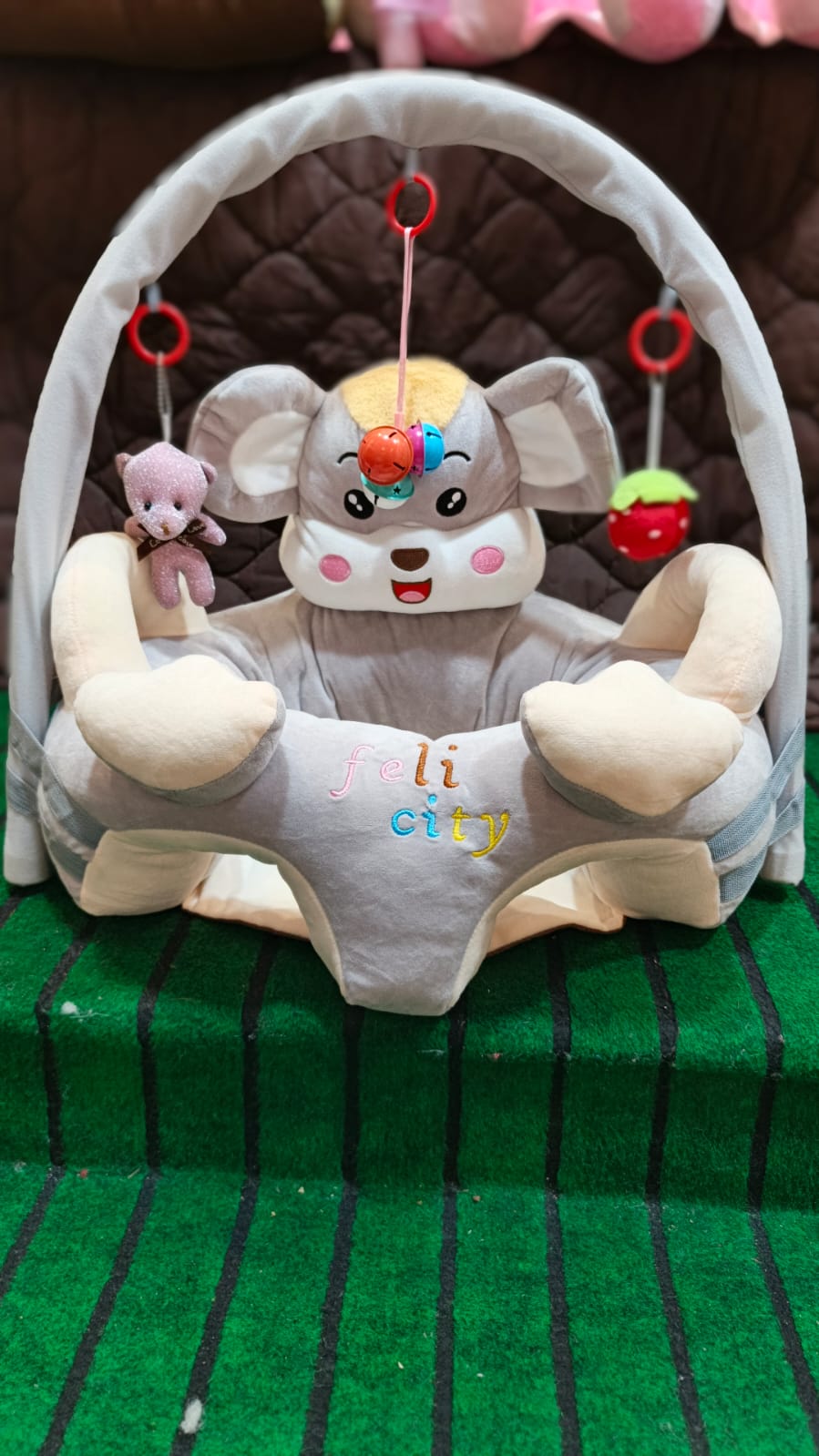 Baby Character Floor Seat With Toy Bar
