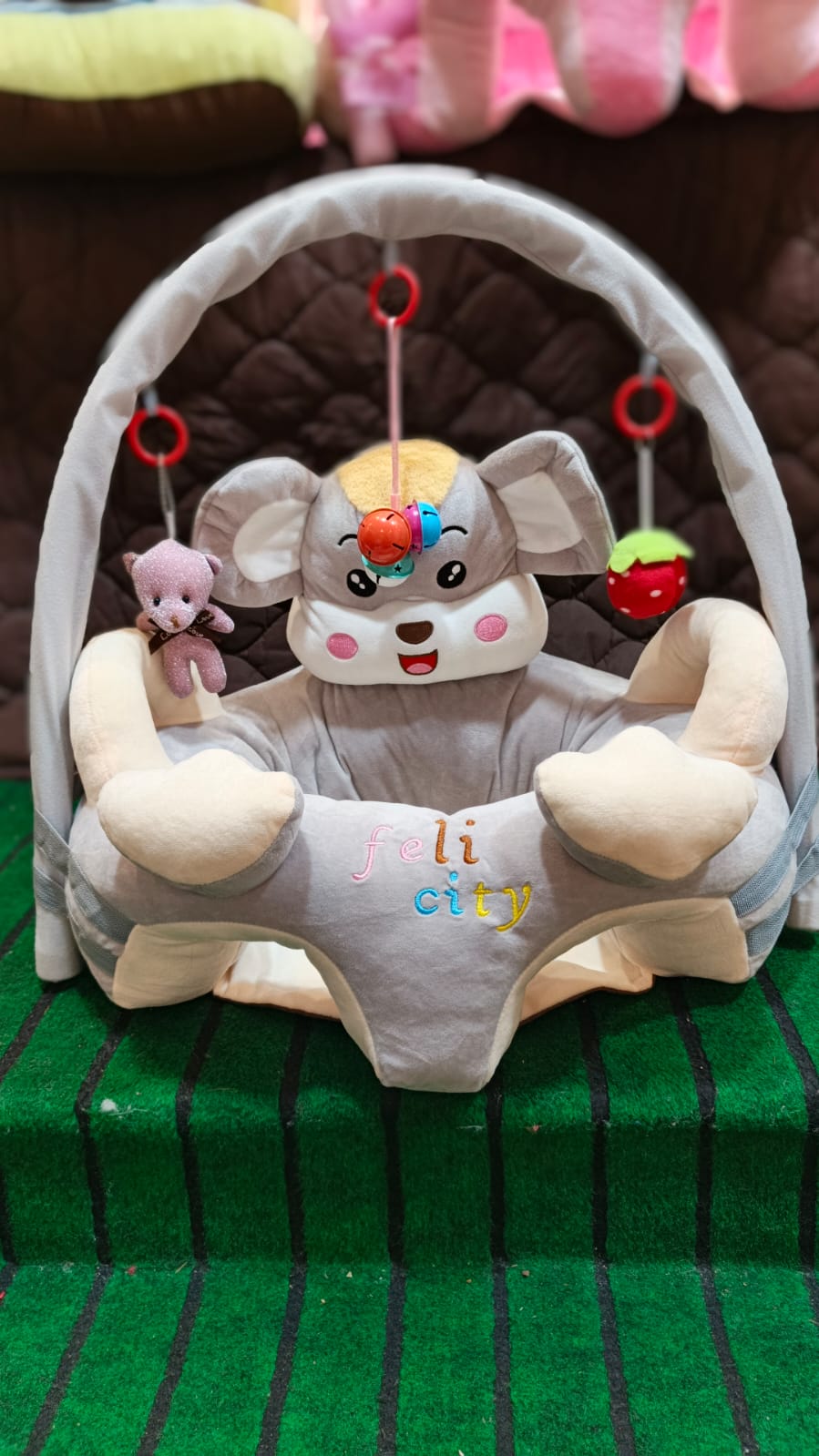 Baby Character Floor Seat With Toy Bar
