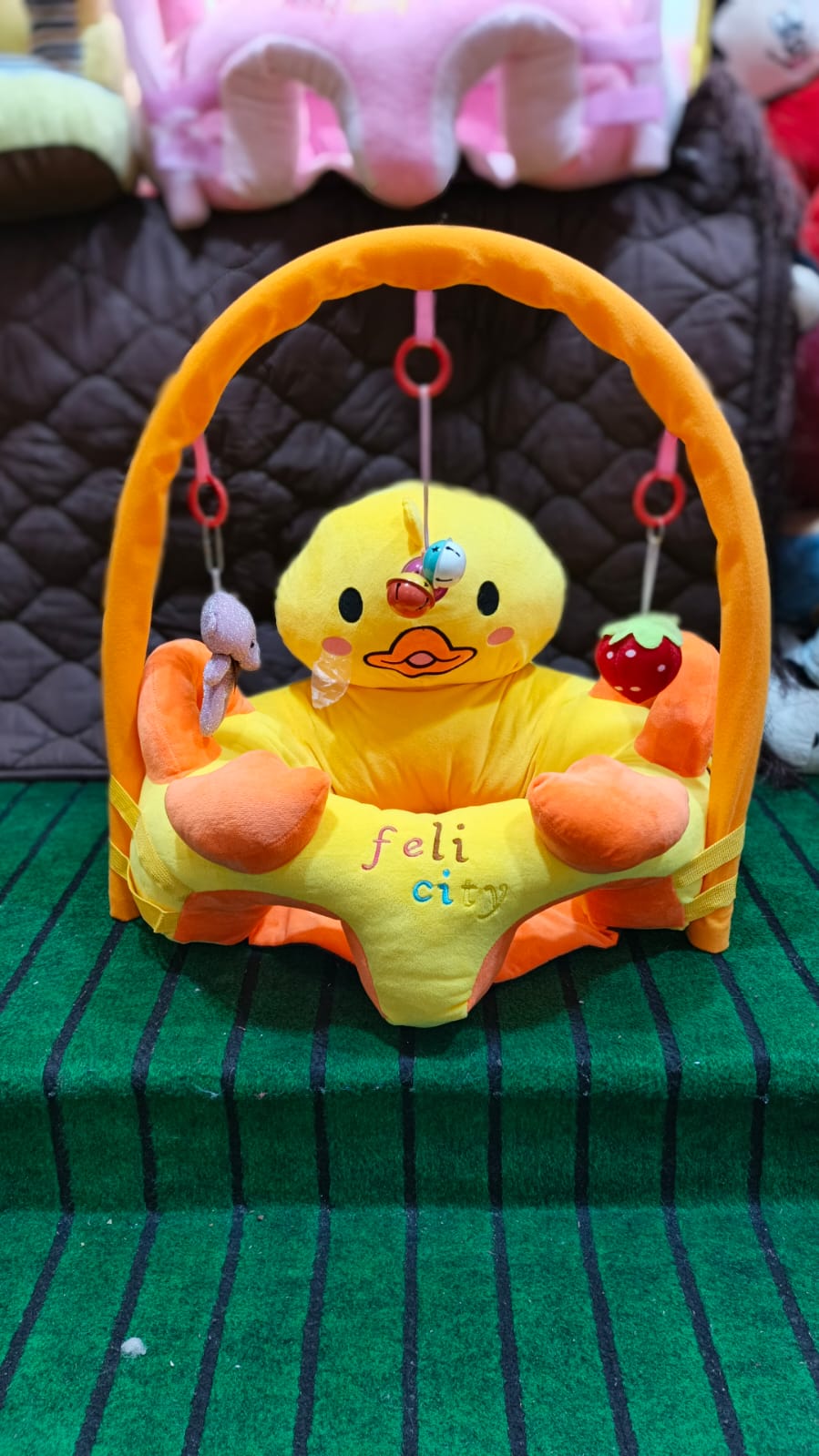 Baby Duck Seat With Toys - Yellow Baby Floor Seat - Lahore Toy Box