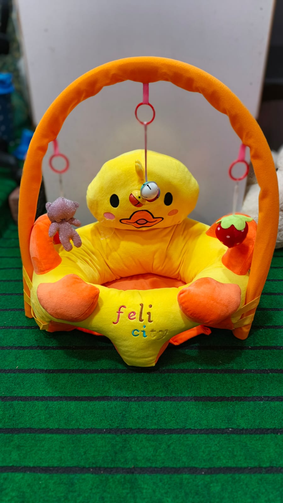 Baby Duck Seat With Toys - Yellow Baby Floor Seat - Lahore Toy Box