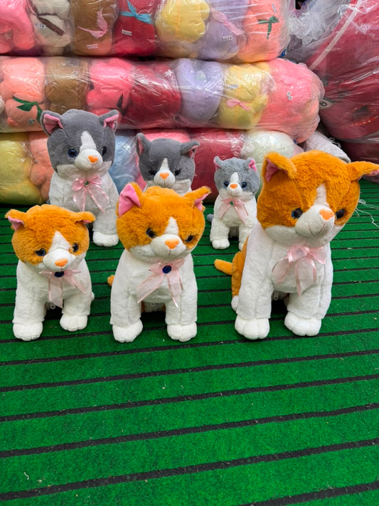 Cat Animal Plush Brownish Family - Lahore Toy Box