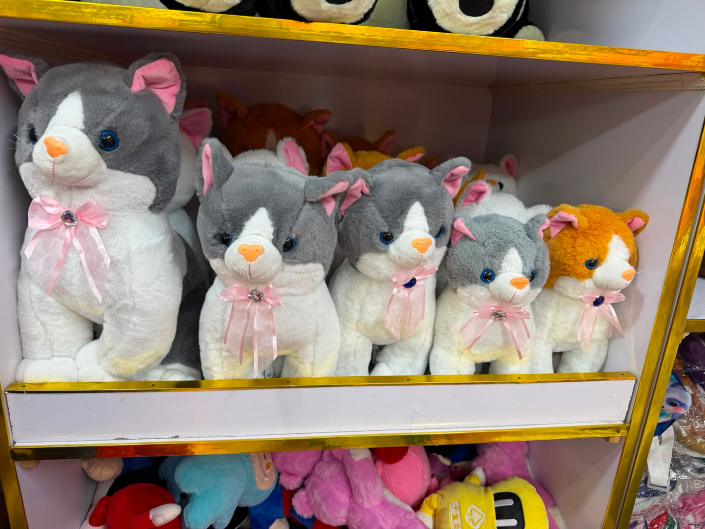 Cat Animal Plush Gray Family