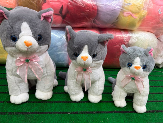 Cat Animal Plush Gray Family - Lahore Toy Box