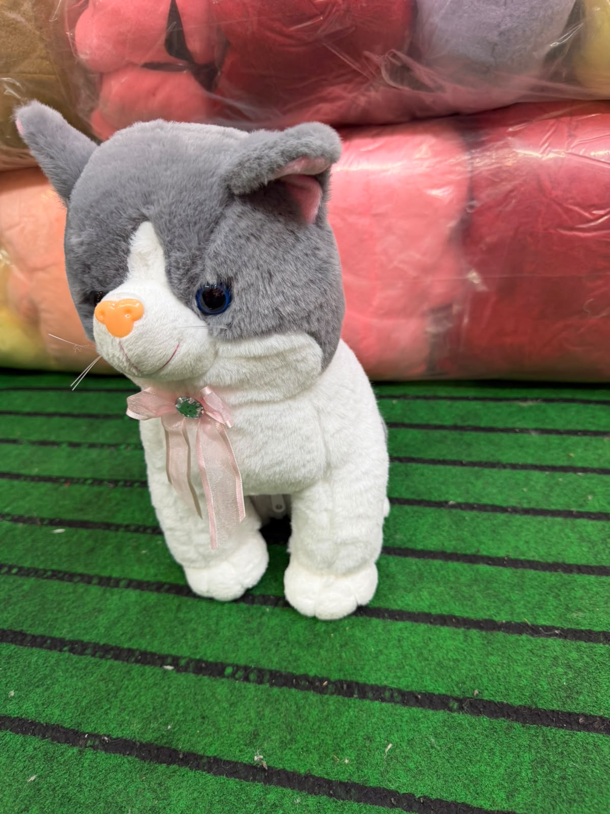Cat Animal Plush Gray Medium 35 cm