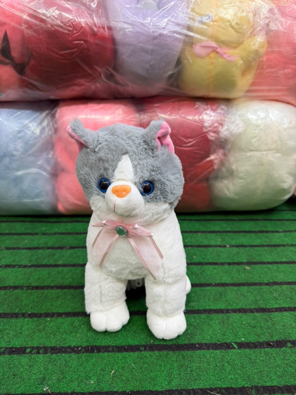 Cat Animal Plush Gray Small 25 cm - Lahore Toy Box