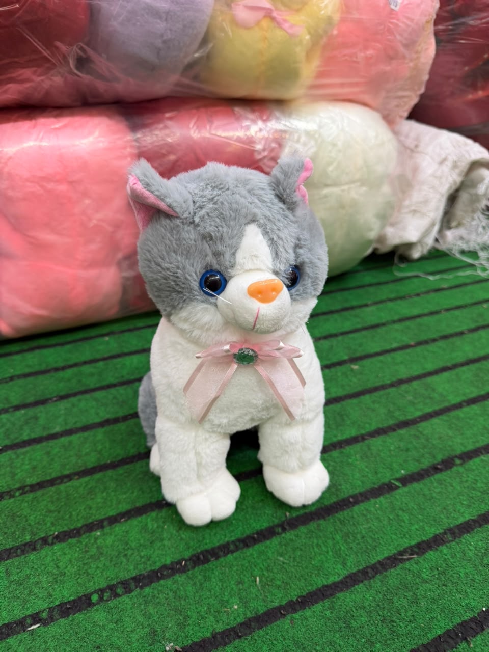 Cat Animal Plush Gray Small 25 cm - Lahore Toy Box
