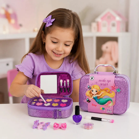 Girls 2-in-1 Makeup Kit – Princess Beauty Set with Carry Case - Lahore Toy Box