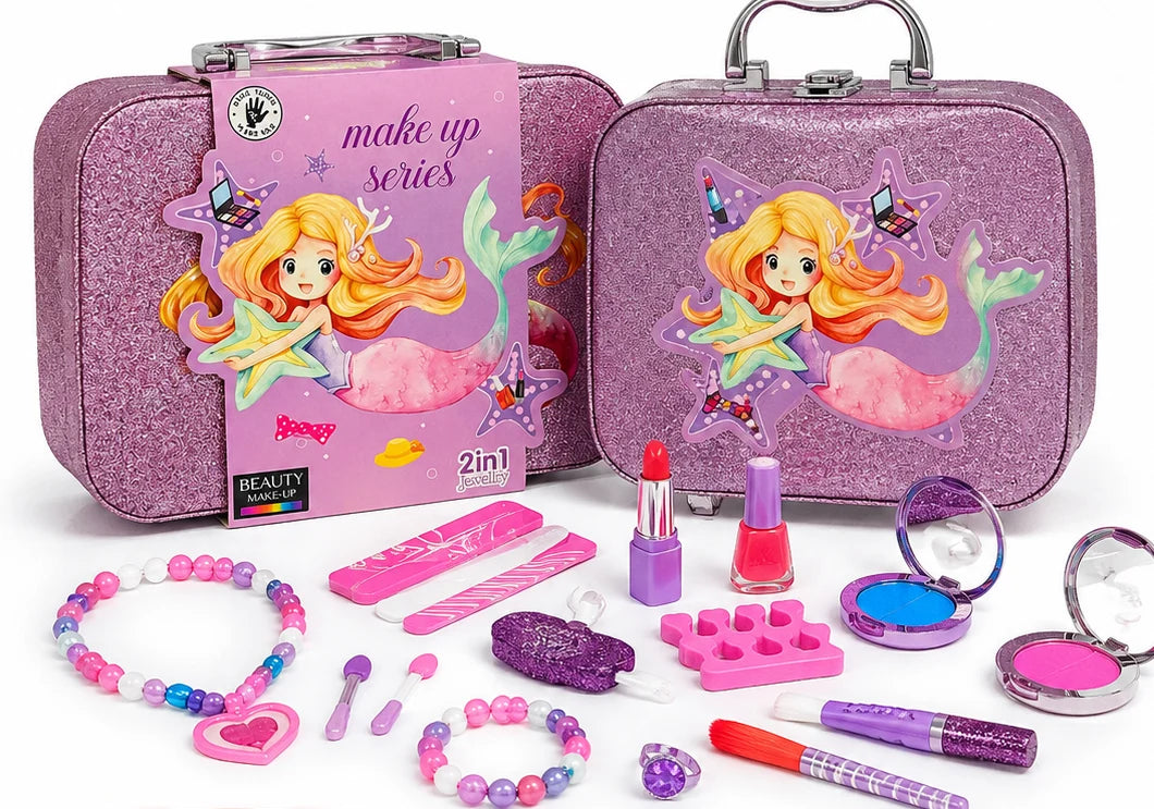 Girls 2-in-1 Makeup Kit – Princess Beauty Set with Carry Case - Lahore Toy Box