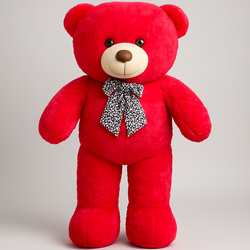 3.5ft Snuggle Buddy: Extra Soft Red Teddy Bear With Floral Bow for All Ages
