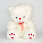 Large White Teddy Bear with Red Bow – Imported Soft Plush Toy