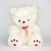 Large White Teddy Bear with Red Bow – Imported Soft Plush Toy