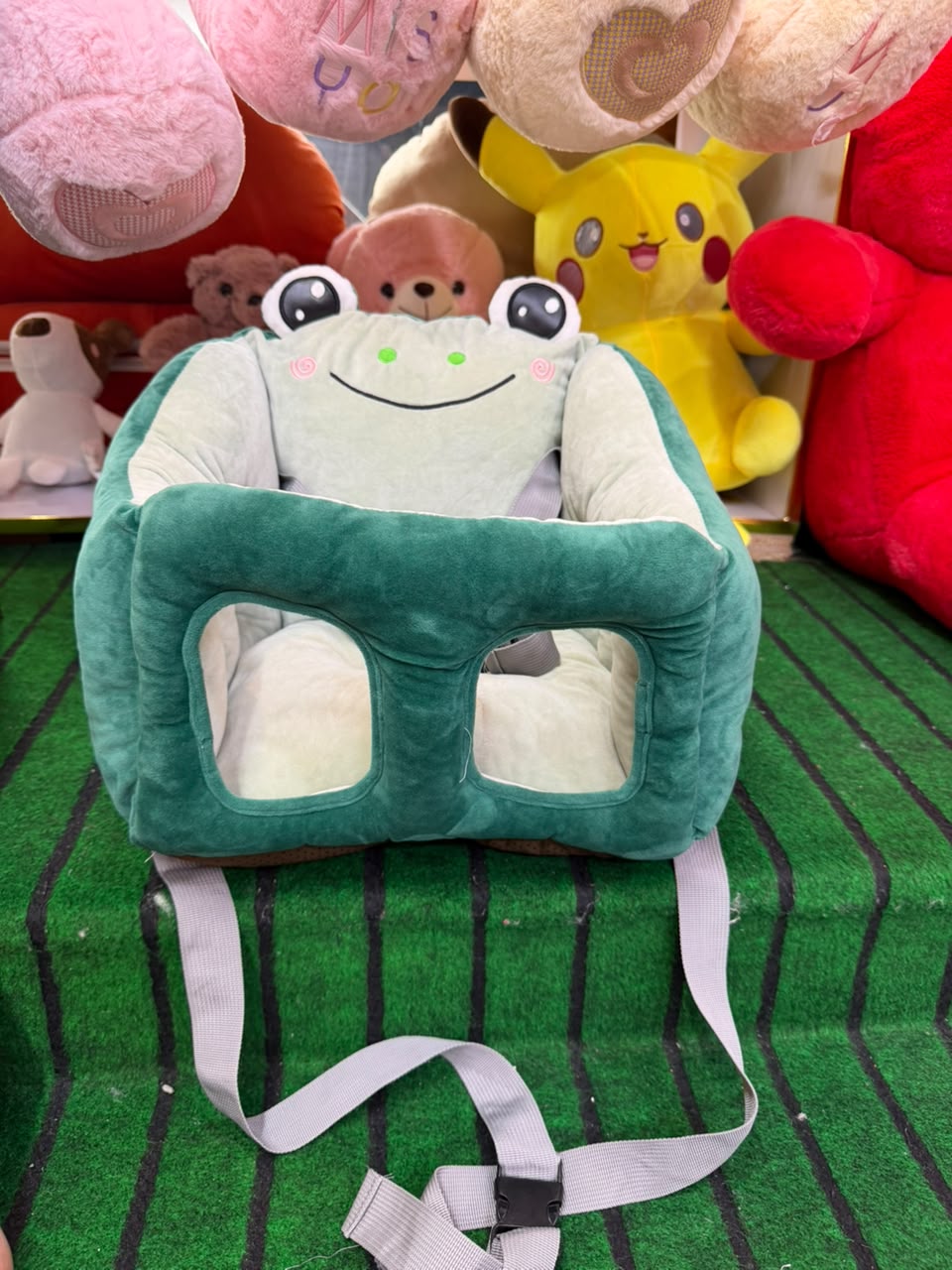 Portable Baby Greenish Dining Chair Cartoon & Multifunctional Baby Car Seat