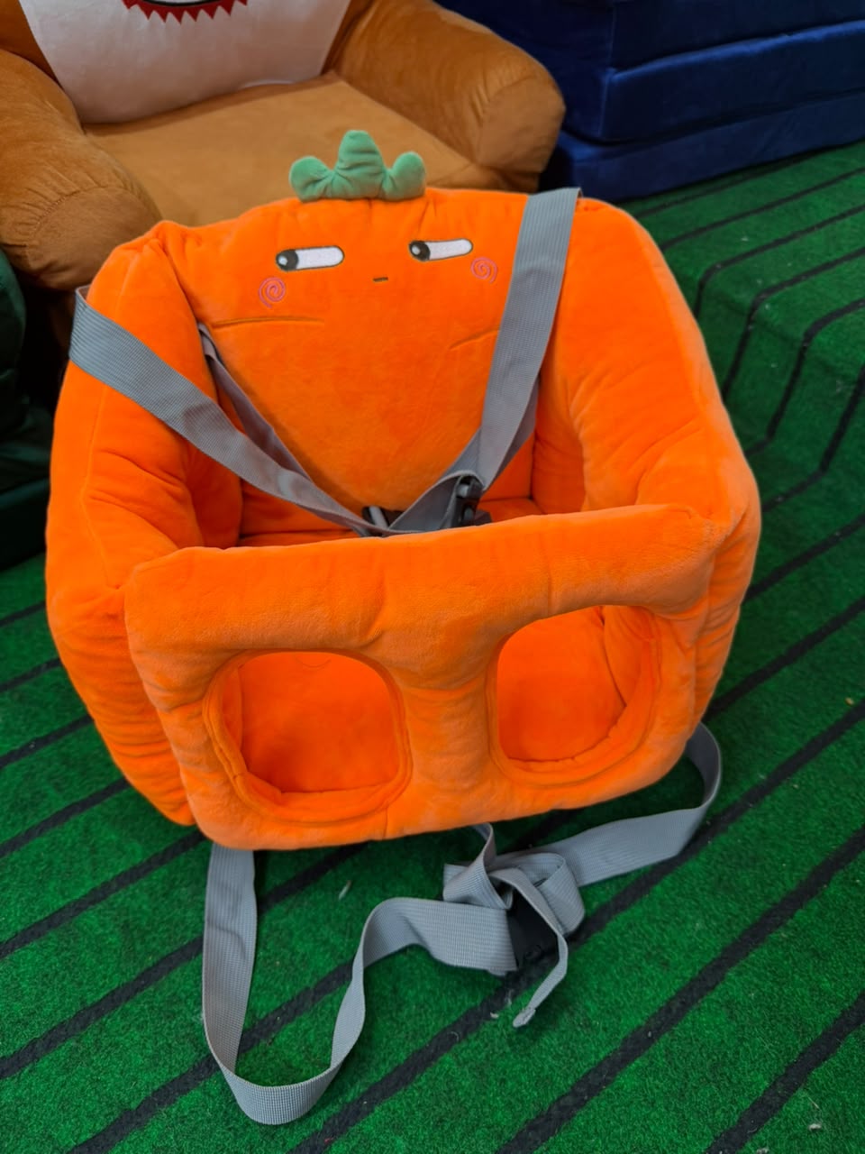 Portable Baby Orange Dining Chair Cartoon & Multifunctional Baby Car Seat - Lahore Toy Box