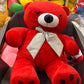 2.5ft Red Teddy Bear With Floral Bow for Kids
