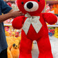 2.5ft Red Teddy Bear With Floral Bow for Kids