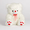 Small White Teddy Bear with Red Bow – Soft Plush Toy