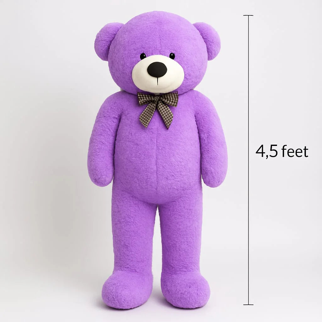 Premium 4.5 Feet Purple Teddy Bear – Big Size Soft Toy Gift