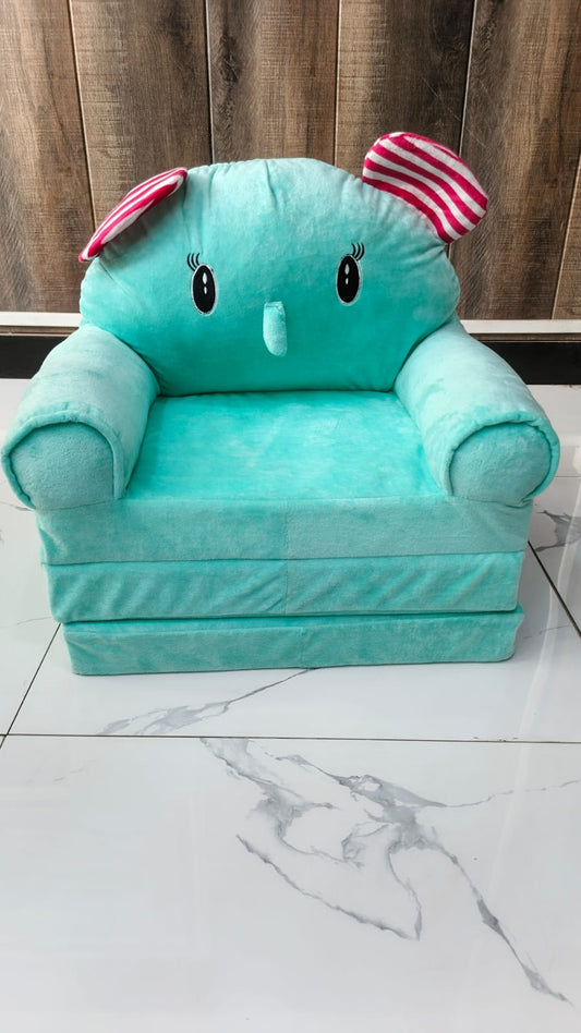 Tiger Plush Baby Sofa Cum Bed – Light Blue - Lahore Toy Box