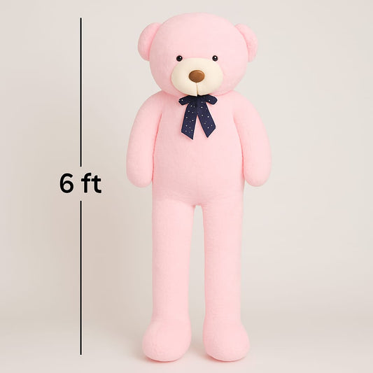 6 Ft Giant Pink Teddy Bear – Imported Quality Soft Fur | Big Size Stuffed Toy for Kids