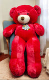 Giant Red Teddy Bear with Bow Tie – Imported Fur Quality